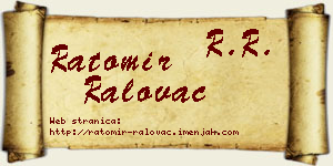 Ratomir Ralovac vizit kartica